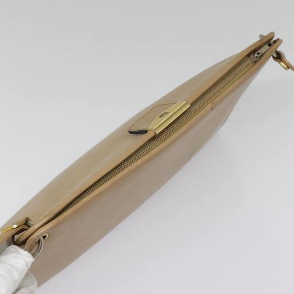 Christian Dior Shoulder Bag Leather Beige Gold Auth 88259 - Picture 9 of 16